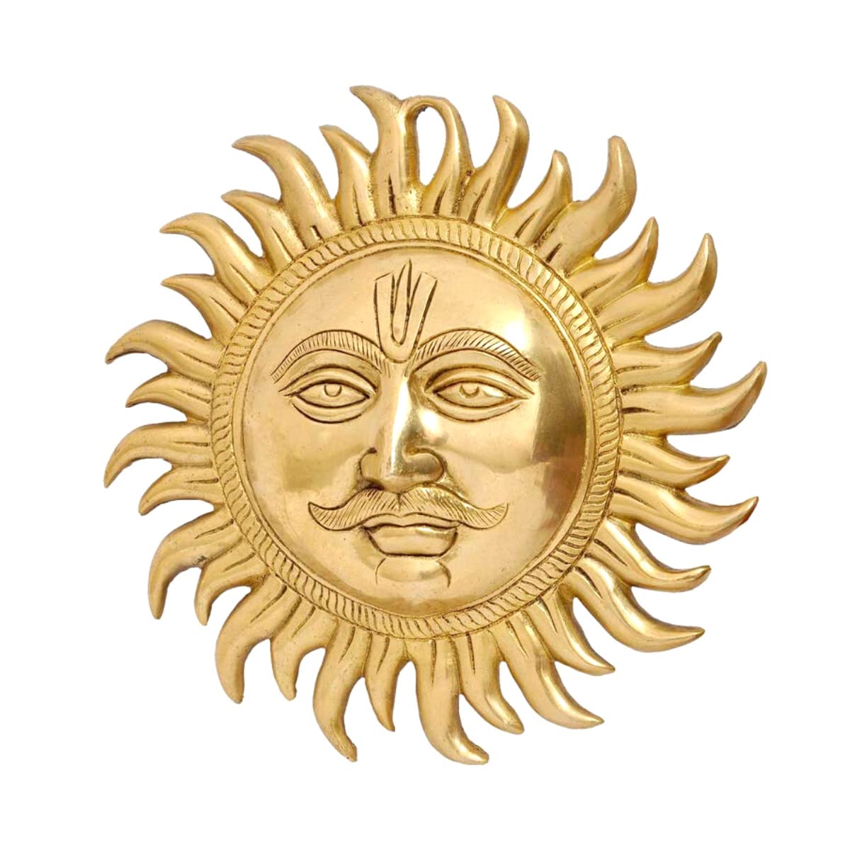 Handicraft Brass Sun Surya Face Idol Sculpture for Home & Office Wall Hanging, Decor Interiors & Vastu Remedy
